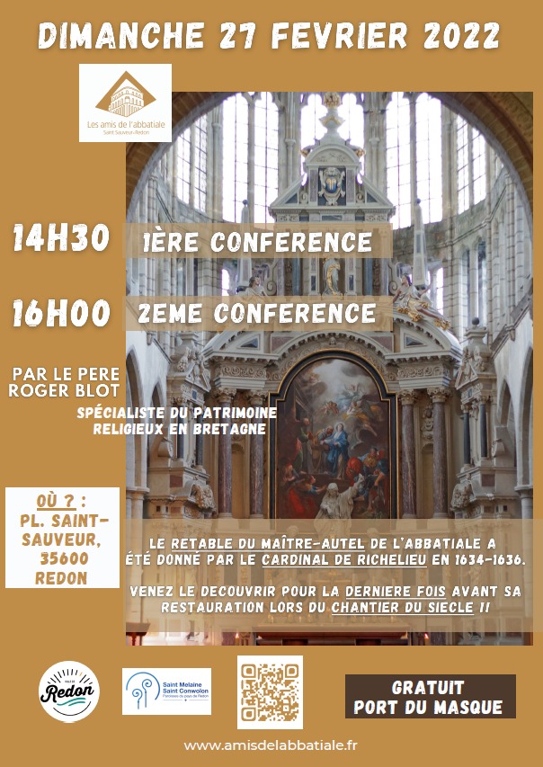 Conférence sur le retable du maître-autel de l'abbatiale Saint-Sauveur de Redon, en Bretagne.